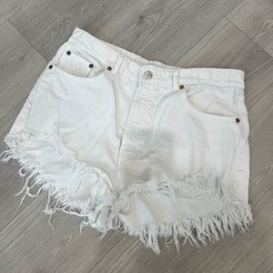 White Zara Cut Off Shorts